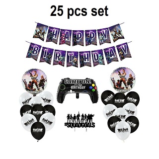 NEW 23 pieces FORTNITE Birthday Balloons Heavy Set for boys and girls PS5 XBOX